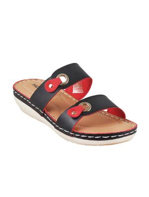 black pu slip on wedges - 14423245 - Standard Image - 1
