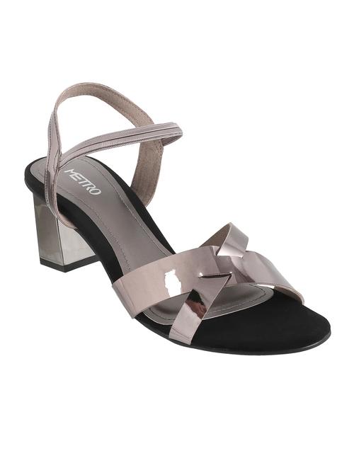 grey faux leather back strap sandals - 14423262 - Standard Image - 1