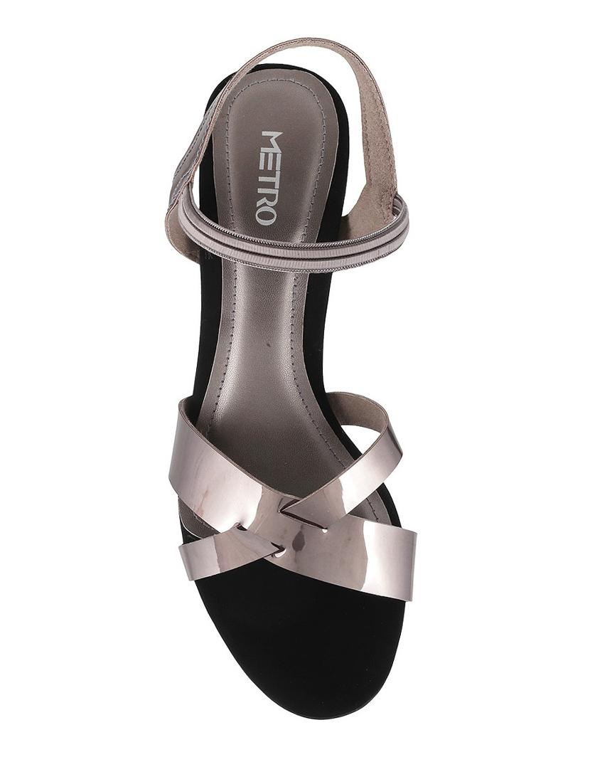 grey faux leather back strap sandals - 14423262 - Zoom Image - 4