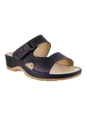 navy leather slippers - 14423264 - Standard Image - 1