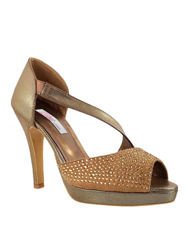 gold sheet back strap sandals - 14423275 - Very Small Image - 1