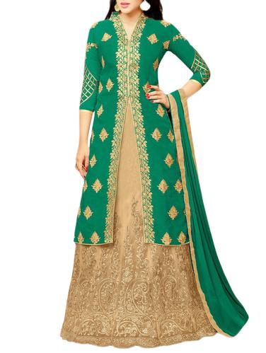 green skirt suit unstitched suit - 14423629 - Very Small Image - 1
