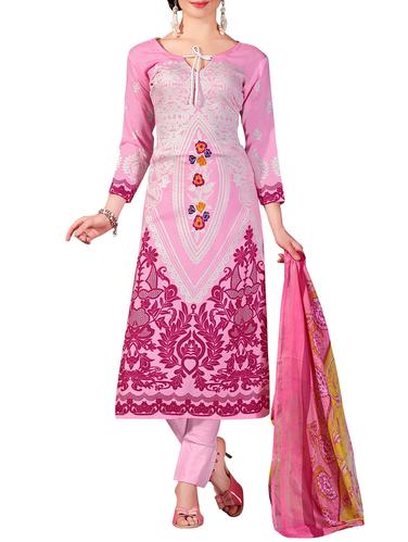 pink straight pant suit unstitched suit - 14423676 - Very Small Image - 1