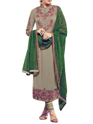 grey churidaar suit unstitched suit - 14423713 - Very Small Image - 1