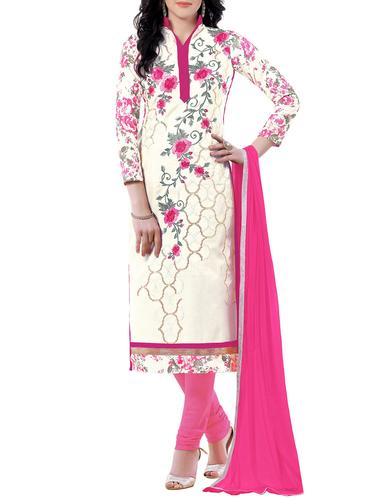 white churidaar suit unstitched suit - 14423788 - Very Small Image - 1