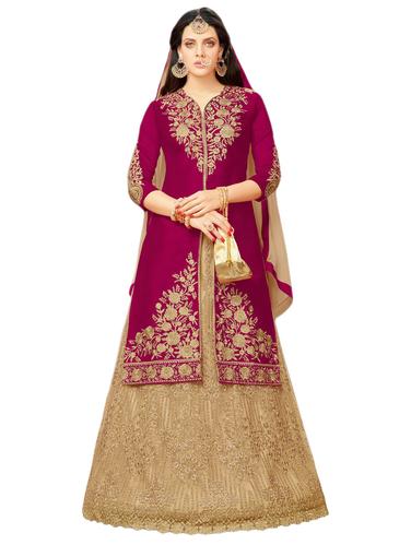 pink skirt suit unstitched suit - 14423789 - Very Small Image - 1
