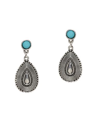 silver metal drop earrings - 14424126 - Very Small Image - 1