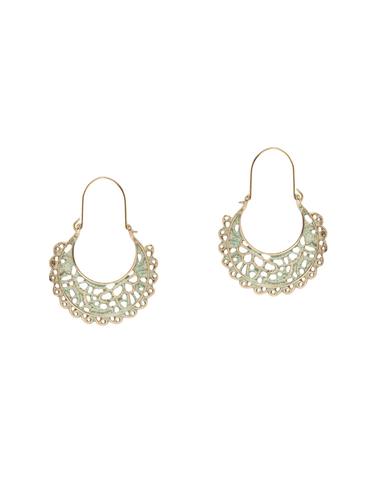 gold metal chandballi earring - 14424135 - Very Small Image - 1