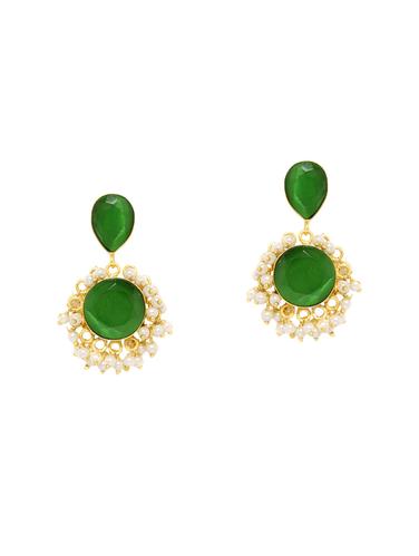gold metal drop earrings - 14424161 - Very Small Image - 1