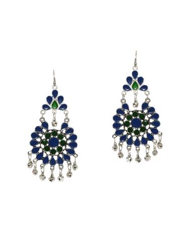 blue metal chandellier earrings - 14424166 - Very Small Image - 1