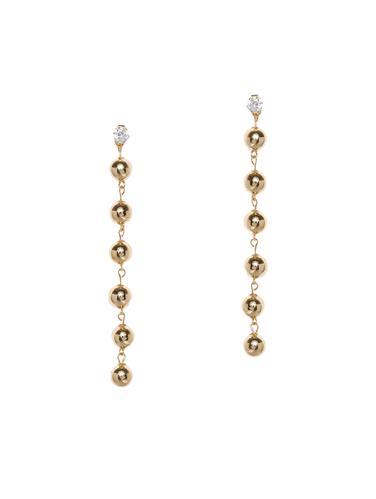 gold metal drop earring - 14424190 - Very Small Image - 1