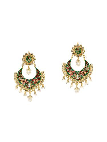 multi colored metal chandballi earrings - 14424199 - Very Small Image - 1