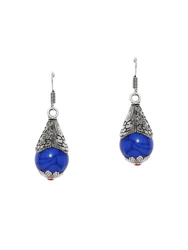 blue metal drop earrings - 14424210 - Very Small Image - 1