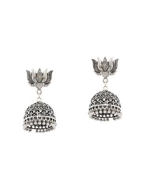 silver metal jhumka earrings - 14424215 - Standard Image - 1
