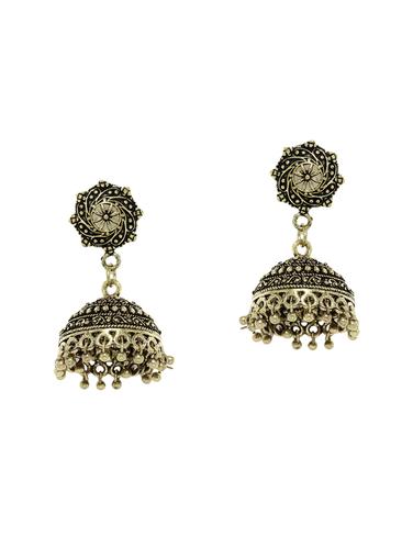 gold metal drop earring - 14424216 - Very Small Image - 1