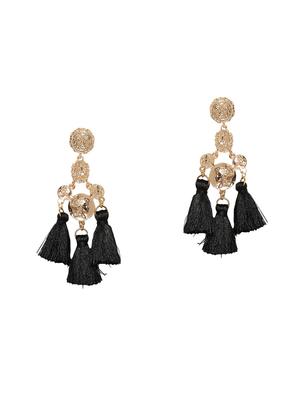 black metal tassel earring - 14424230 - Standard Image - 1