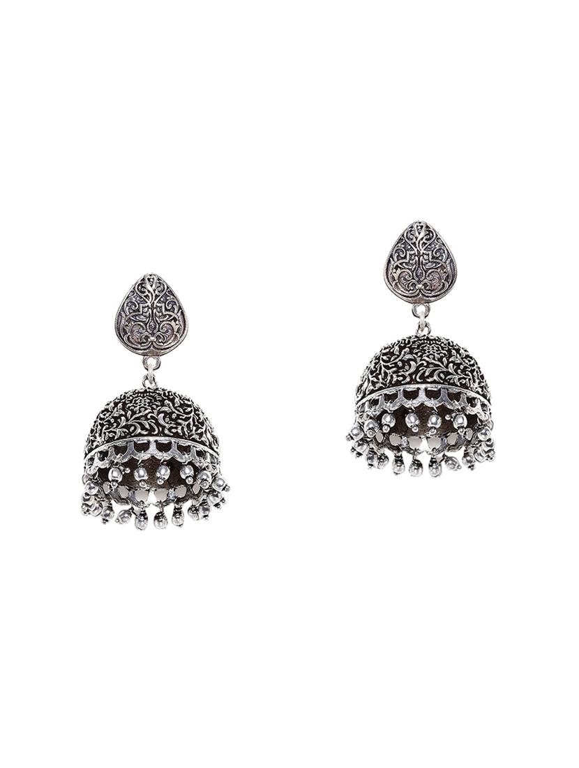 silver metal drop earring - 14424232 - Zoom Image - 1
