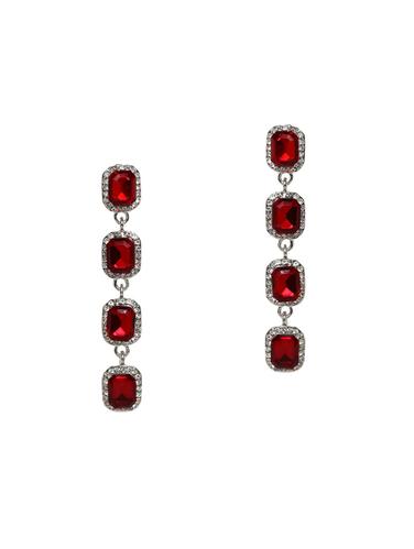 red metal drop earring - 14424243 - Very Small Image - 1