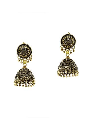 gold metal drop earring - 14424248 - Very Small Image - 1