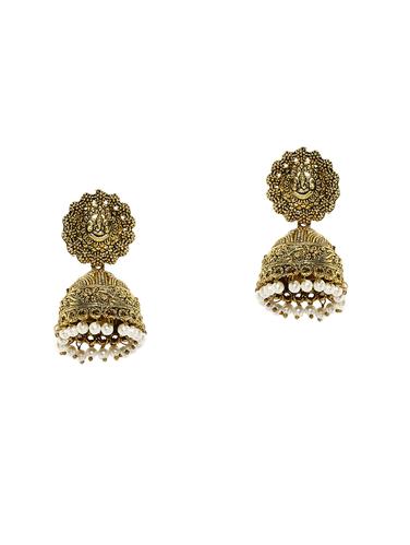 gold metal drop earring - 14424263 - Very Small Image - 1