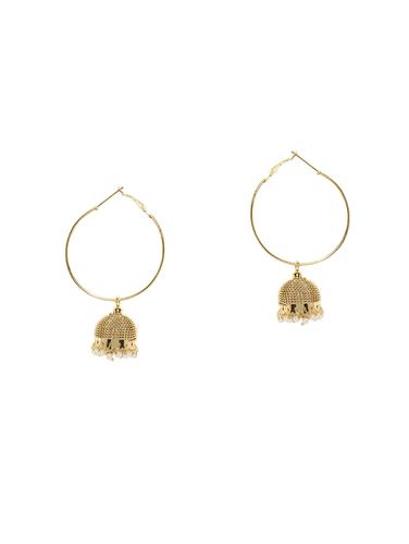 gold metal drop earring - 14424265 - Very Small Image - 1