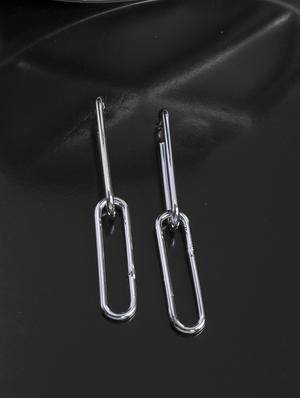 silver metal hoop earrings - 14424303 - Standard Image - 1