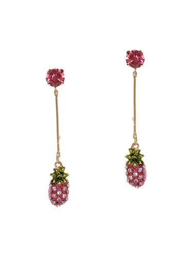 pink metal drop earrings - 14424322 - Very Small Image - 1