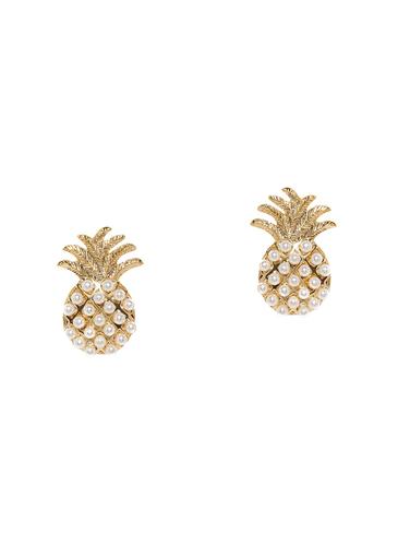 gold metal studs earrings - 14424351 - Very Small Image - 1