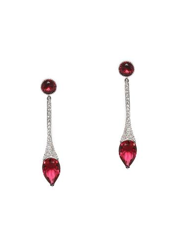 silver metal drop earrings - 14424367 - Very Small Image - 1
