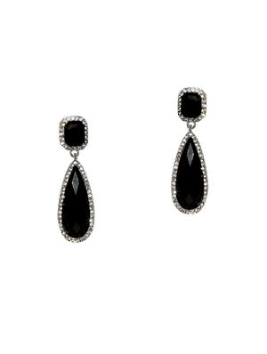 black metal drop earrings - 14424375 - Standard Image - 1