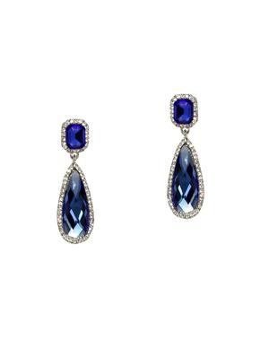 blue metal drop earrings - 14424376 - Standard Image - 1