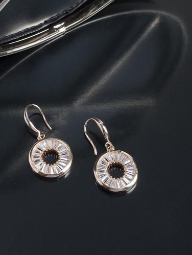 gold metal drop earrings - 14424377 - Very Small Image - 1