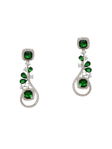green metal drop earrings - 14424378 - Very Small Image - 1