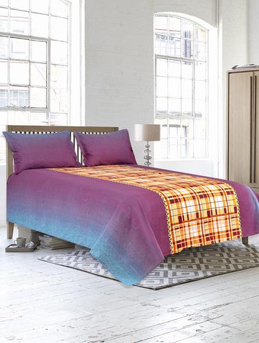 Pure Cotton Printed King Size Bed Sheet with Two Pillow Covers - 14424652 - Very Small Image - 1