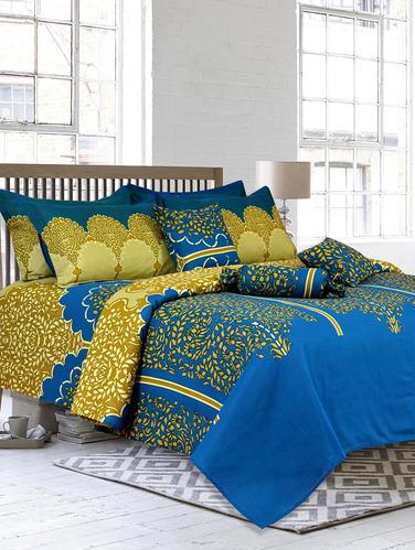 Pure Cotton Printed King Size Bed Sheet With Two Pillow Covers - 14424665 - Very Small Image - 1