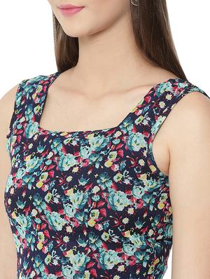 blue georgette high-slit kurta - 14424779 - Standard Image - 4