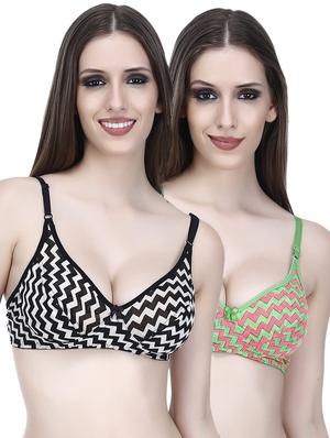 set of 2 multi colored hosery bra - 14424866 - Standard Image - 1