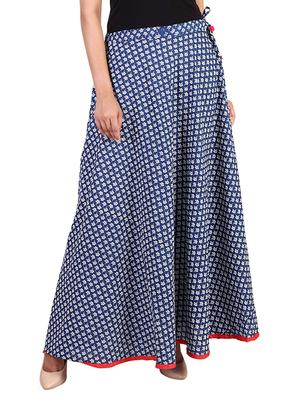 blue cotton maxi skirt - 14425056 - Standard Image - 1