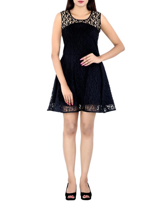 black net aline dress - 14425074 - Standard Image - 1