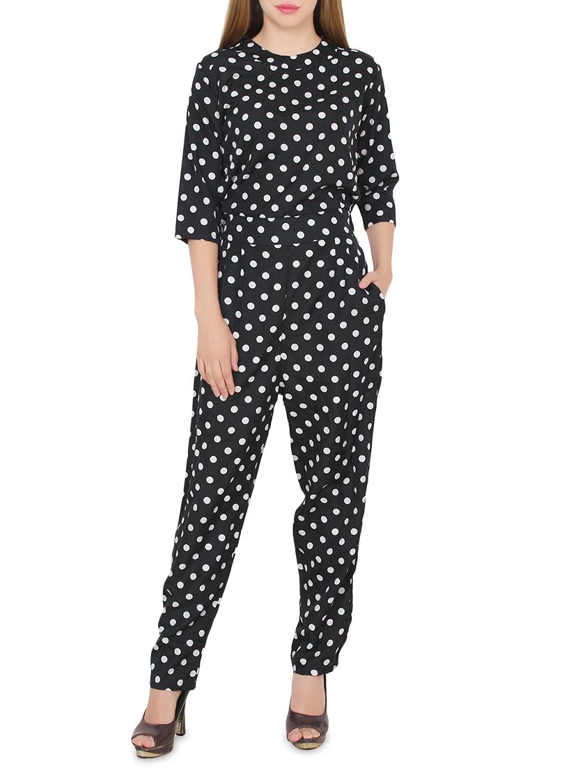 polka dotted full leg jumpsuit - 14425116 - Zoom Image - 1