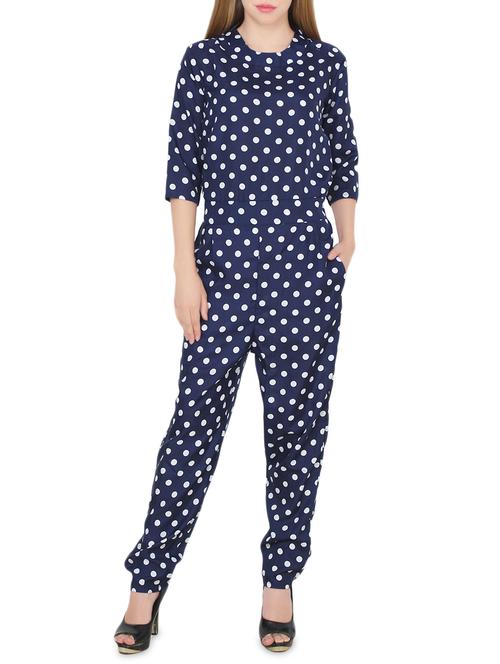 polka dotted full leg jumpsuit - 14425117 - Very Small Image - 1