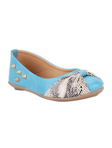 light blue leather flat ballerinas - 14425542 - Very Small Image - 1