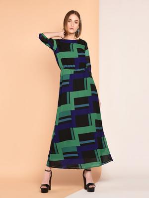 geometric printed maxi dress - 14425592 - Standard Image - 2