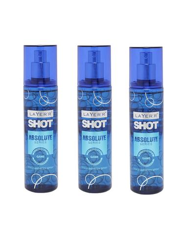 LAYER'R SHOT ABSOLUTE GAME 135 ML EACH (PACK OF 3) - 14425943 - Very Small Image - 1