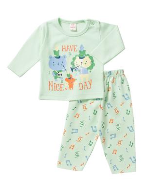 green cotton nightwear set - 14425979 - Standard Image - 1