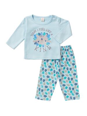 blue cotton nightwear set - 14425989 - Standard Image - 1