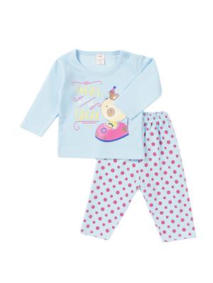 blue cotton nightwear set - 14426004 - Standard Image - 1