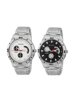 Crude combo of 2 Stainless Steel men's watch-rg741 with white & Black Dial - 14427054 - Standard Image - 1