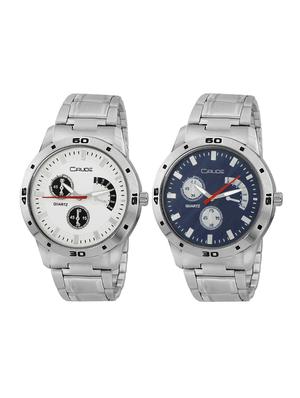 Crude combo of 2 Stainless Steel men's watch-rg742 with white & Blue Dial - 14427055 - Standard Image - 1