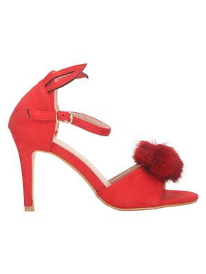 red suede ankle strap sandals - 14427330 - Standard Image - 2